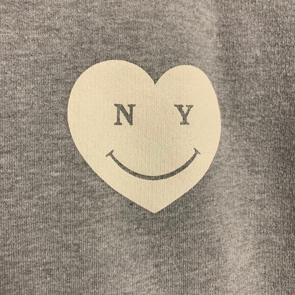 NYON New York or Nowhere Sweatshirt Crew Crewneck Gray Heart Spellout Graphic - Picture 5 of 8